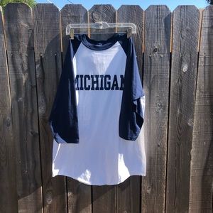 Michigan Baseball Raglan 3/4 Tee NWT